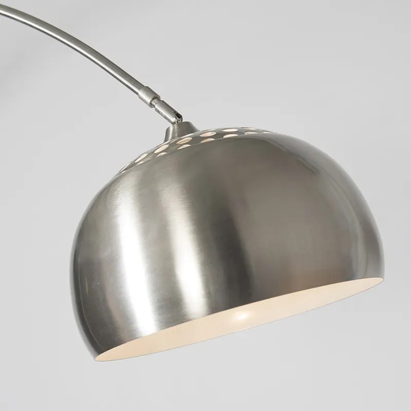 Oceľová oblúková lampa s kovovým tienidlom 33 cm nastaviteľná - XXL