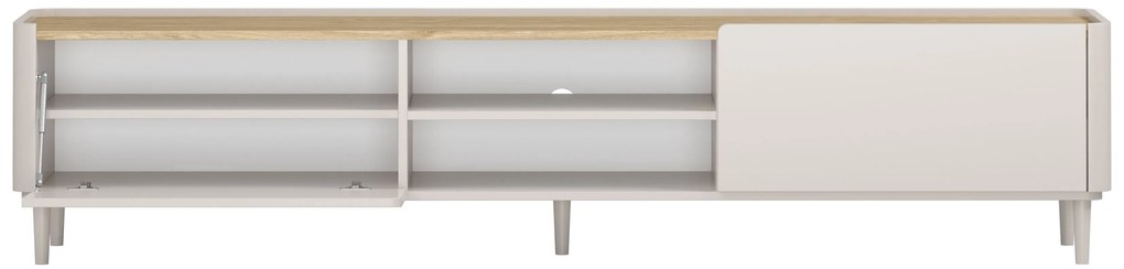 TV skrinka Elivo 220 cm na nožičkách - kašmír / olejovaný dub