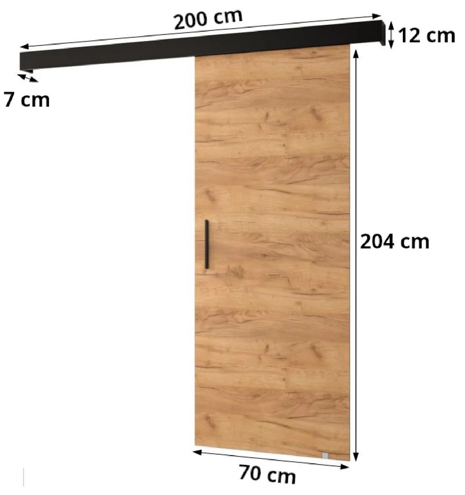 Posuvné dvere 70 cm Slavdro 2 (čierna matná). Akcia -79%. Vlastná spoľahlivá doprava až k Vám domov. 1108734