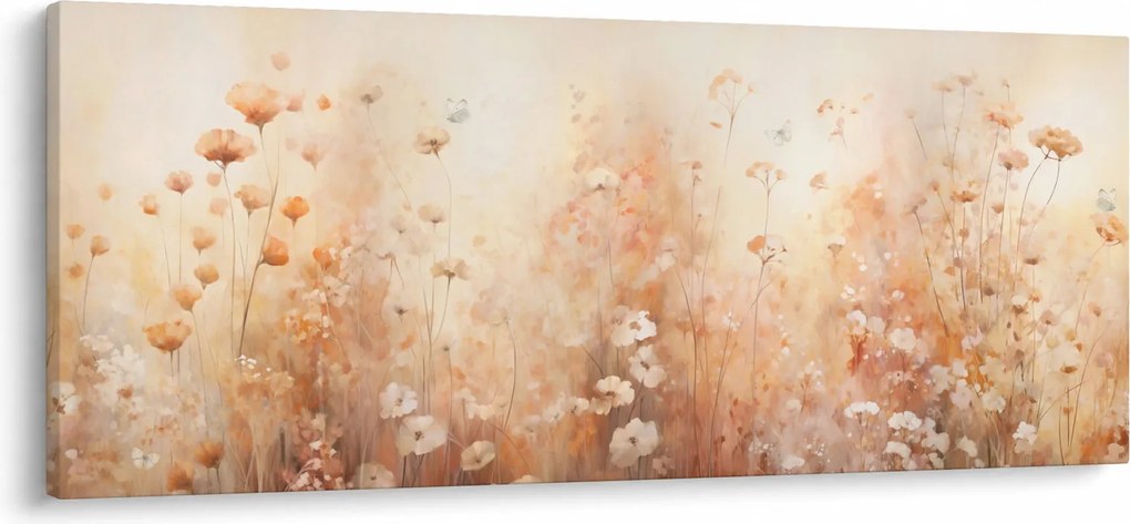 Obraz - Vzor divokých kvetov (120x50 cm)