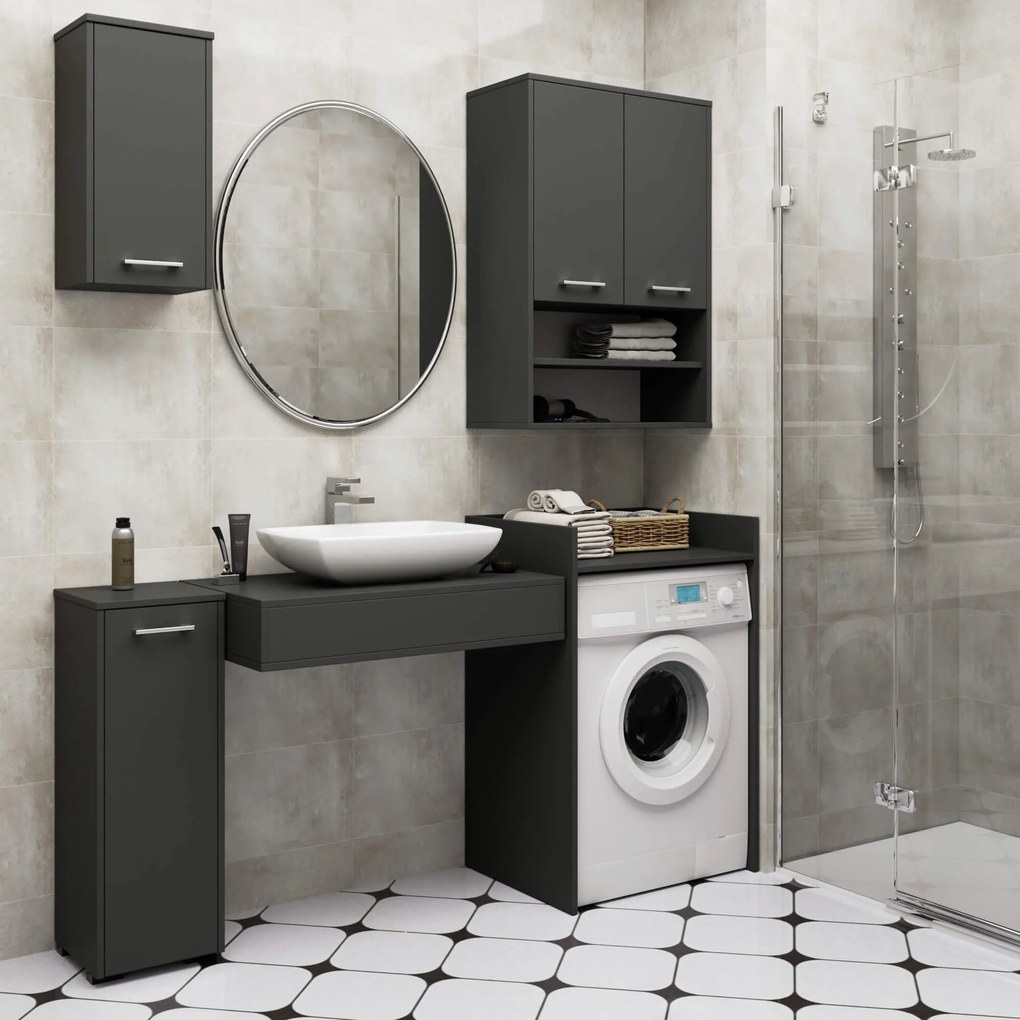 Kúpeľňová skrinka nad práčku FIN II grafitovo šedá