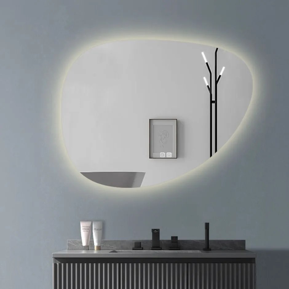 Tutumi Tutumi, asymetrické LED zrkadlo 84x63cm H142, zadné osvetlenie, HOM-02690
