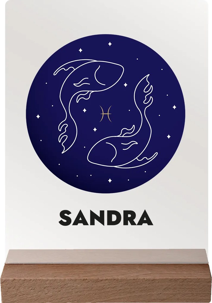 ČistéDrevo Vaše znamenie s menom na akrylovom skle - tmavý stojan Zvolte znamení zvěrokruhu: Lev