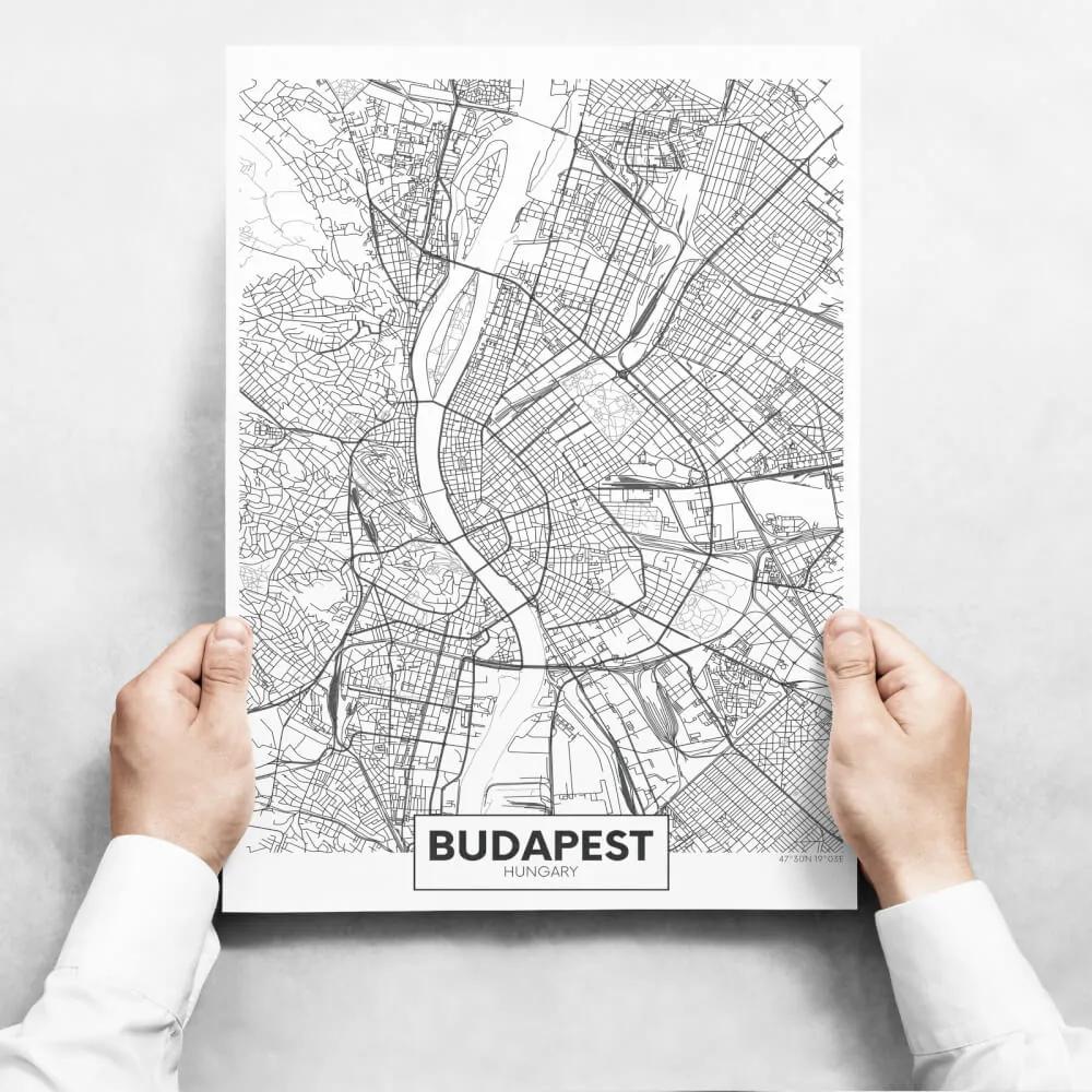 Obrazy na stenu - Map of Budapest II