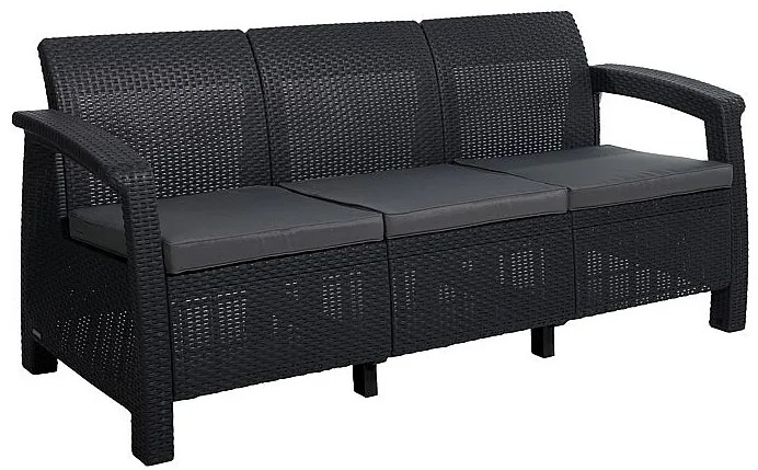 Deokork Záhradná ratanová pohovka CORFU LOVE SEAT MAX (antracit)