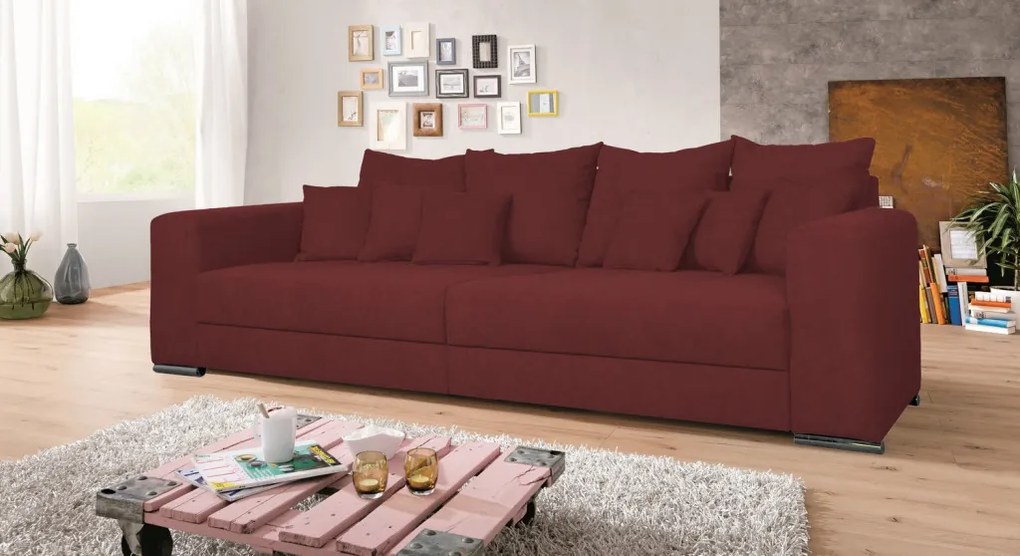 Široká pohovka Rosa, červená látka