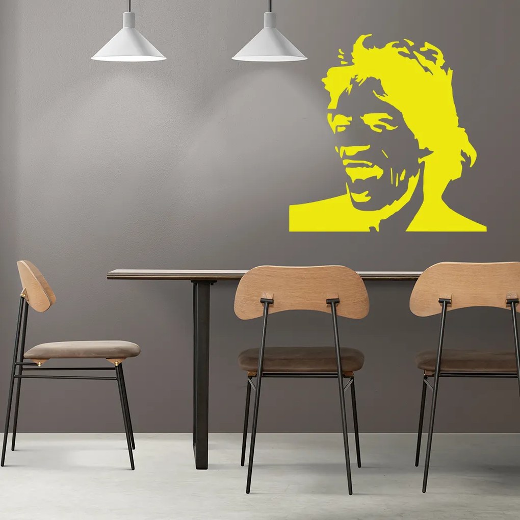 Veselá Stena Samolepka Mick Jagger Farba: hnědá, Veľkosť: 100 x 100 cm