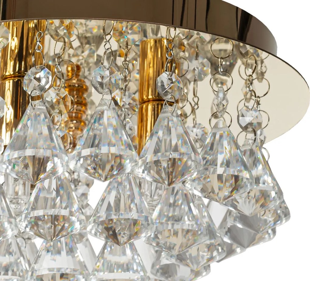 Toolight - Krištáľové závesné svietidlo G9 3x40W APP1038-C, zlatá, OSW-06821