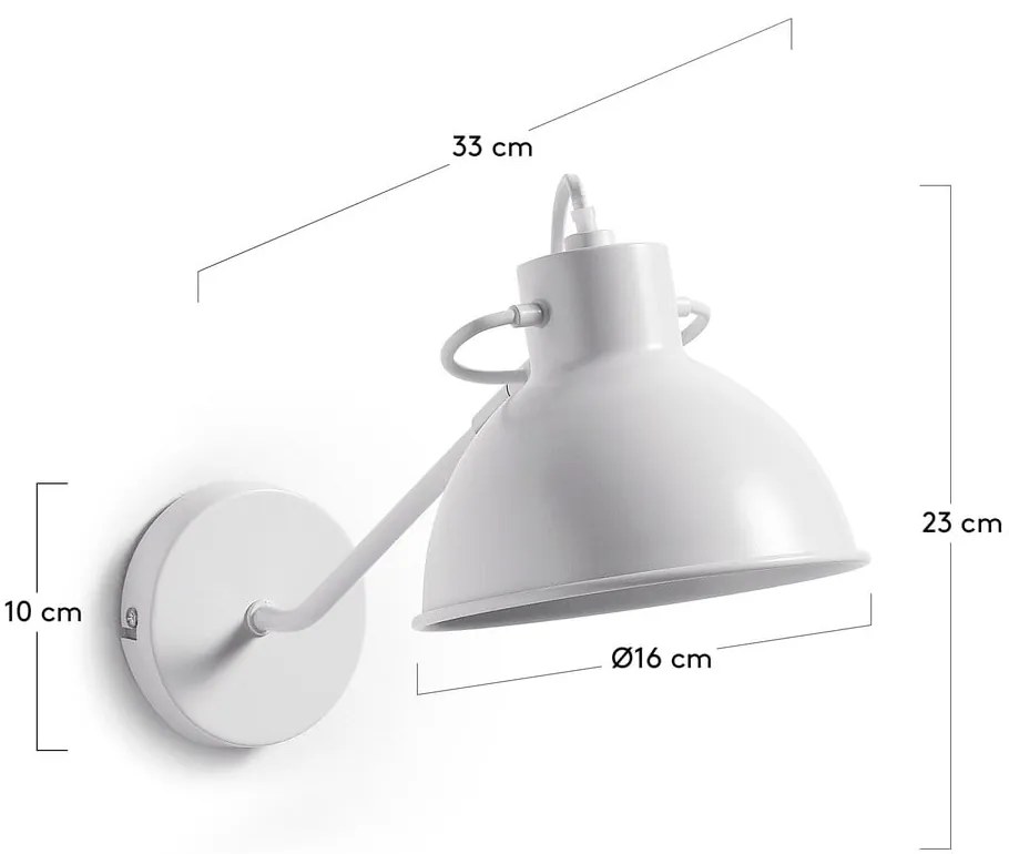 Biele nástenné svietidlo Offelis – Kave Home