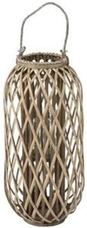 Sivohnedá drevená lampáš Romaine S - Ø 32 * 66 cm