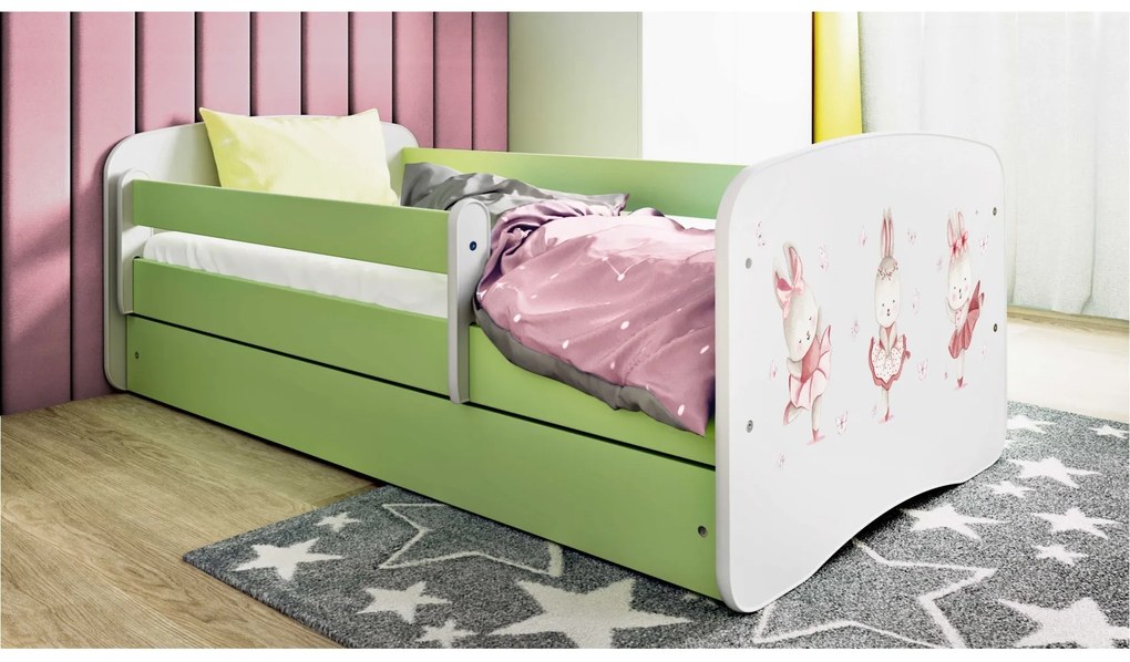 Dětská postel Babydreams králíčci zelená