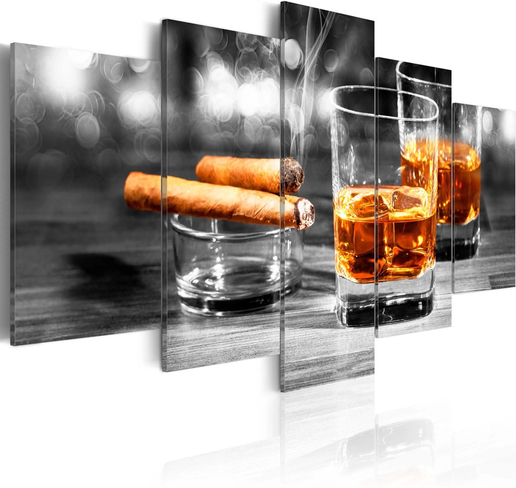 Obraz - Cigars and whiskey 100x50