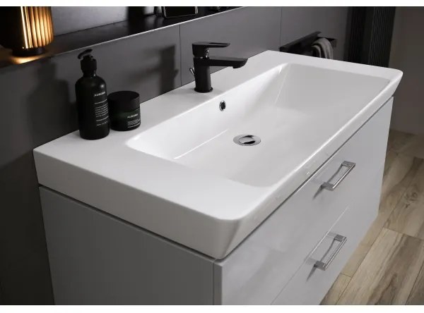 Cersanit S801-338-DSM - Závesná kúpeľňová skrinka s umývadlom LARA 80 cm biela