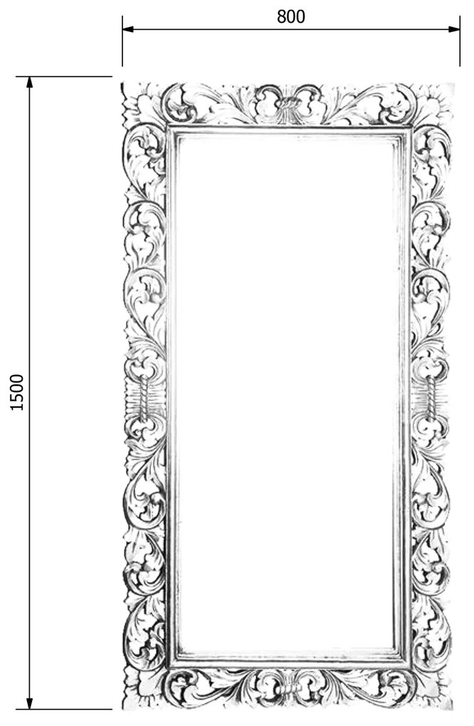 Sapho Sapho, SCULE zrkadlo v ráme, 80x150cm, strieborná Antique, IN334