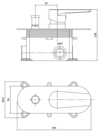 Cersanit S951-338-Sprchová batéria na podomietkovú inštaláciu MODUO lesklý chróm