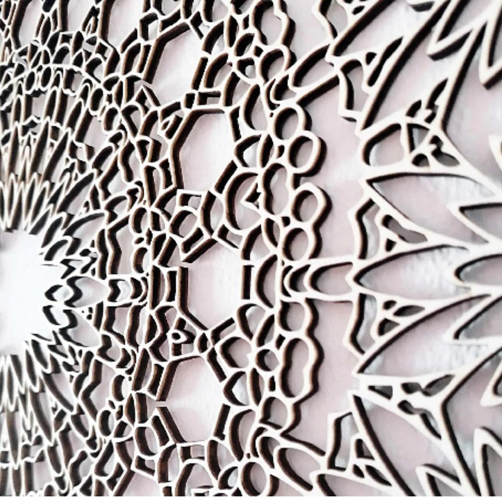Luxusná drevená mandala na stenu 3D dekorácia do interiéru | HELA: HDF - Orech 30 cm 4341-79186 HDF0342
