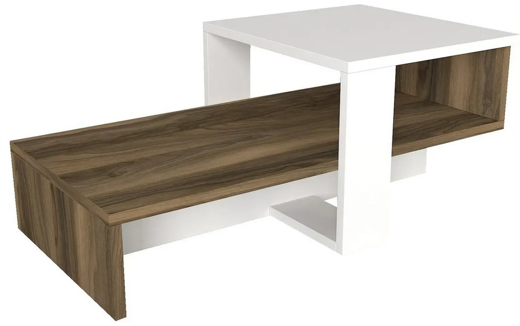 Konferenčný stolík Chain White and Walnut
