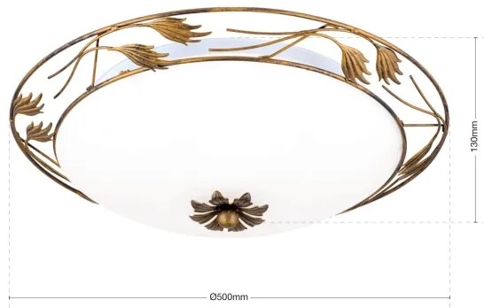 Orion DL 7-509/50 - Stropné svietidlo FLEUR 3xE27/60W/230V pr. 50 cm bronz