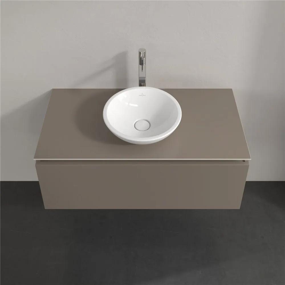 VILLEROY &amp; BOCH Legato závesná skrinka pod umývadlo na dosku (umývadlo v strede), 1 zásuvka, 1000 x 500 x 380 mm, Truffle Grey, B57100VG