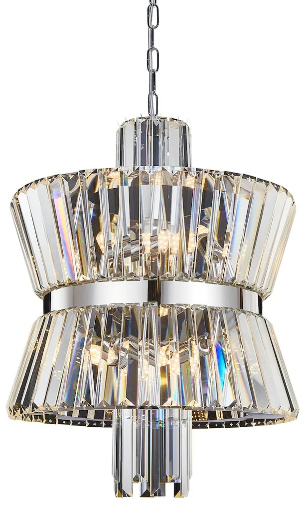 EUlight Luster Aurelia, 1x krištáľové/chrómové kovové tienidlo, (fi 42cm), ch
