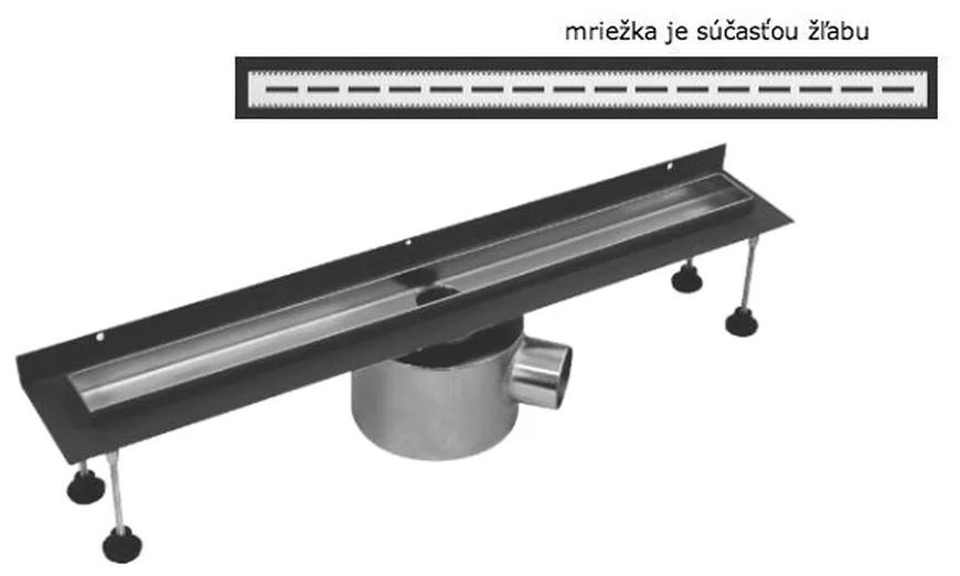 Sprchový žľab SLOT L - K STENE s horizontálnou a vertikálnou prírubou, 60 cm