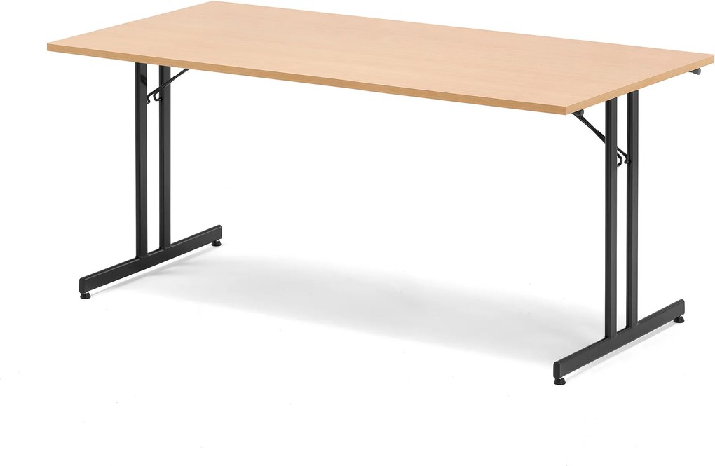 Skladací rokovací stôl Emily, 1800x800 mm, bukový laminát/čierna