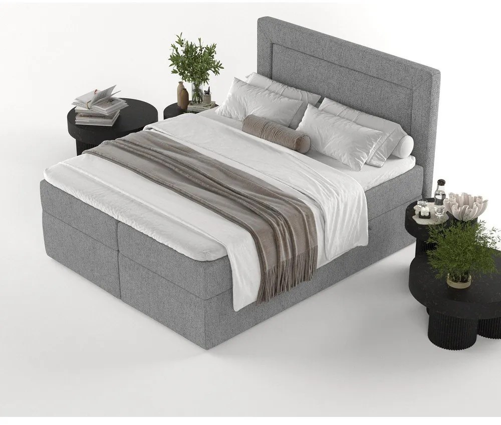 Sivá boxspring posteľ s úložným priestorom 180x200 cm Imagine – Maison de Rêve