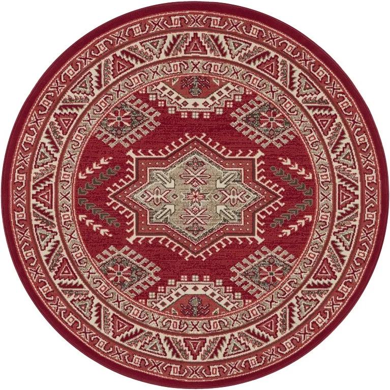 Nouristan - Hanse Home koberce Kruhový koberec Mirkan 104100 Oriental-red - 160x160 (průměr) kruh cm