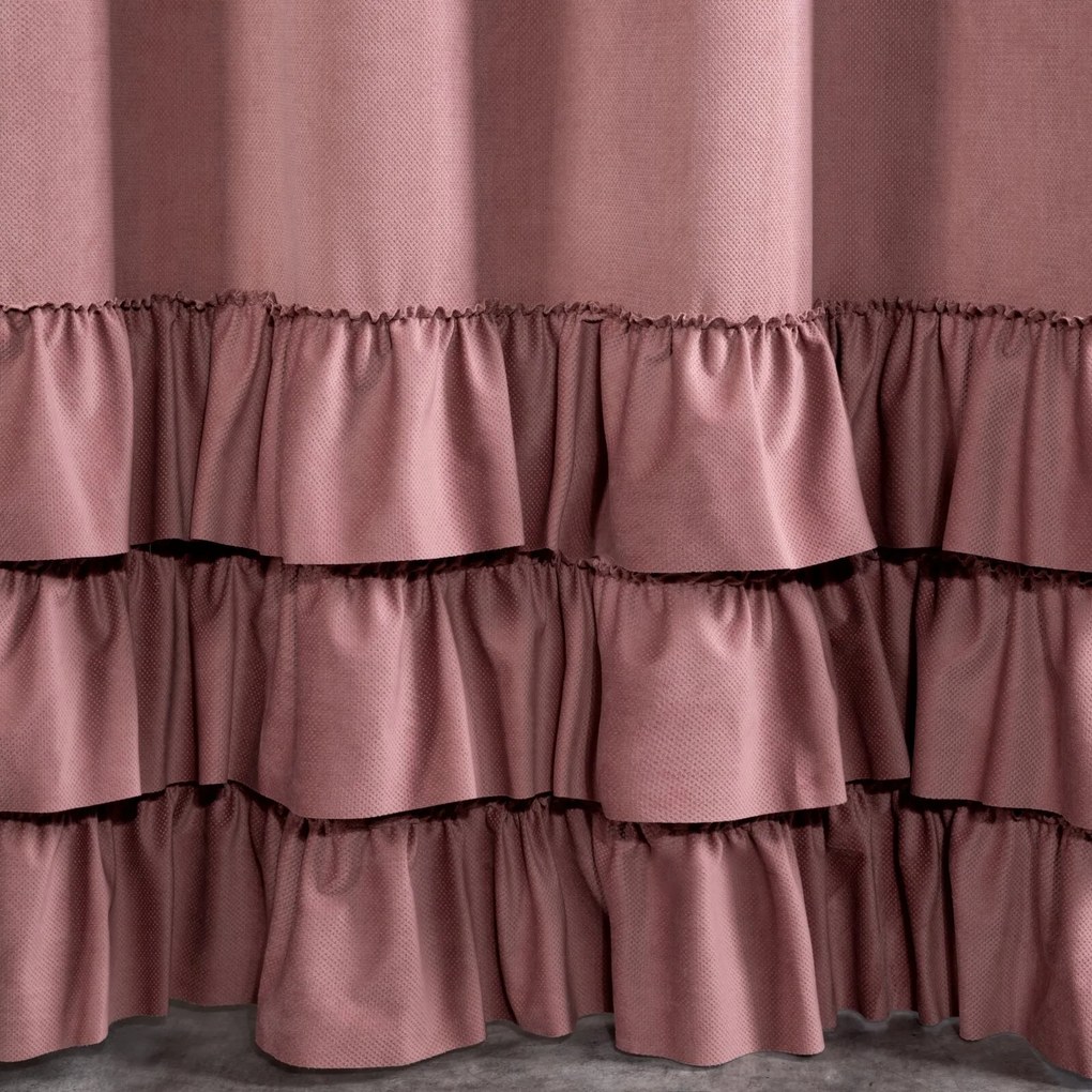 EUROFIRANY ZATEMŇOVACÍ ZÁVES NA KRÚŽKOCH MEGI 140X250 CM TMAVORUŽOVÁ
