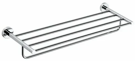 SAPHO XR415 X-Round E polička na uteráky s hrazdou 65 cm, strieborná