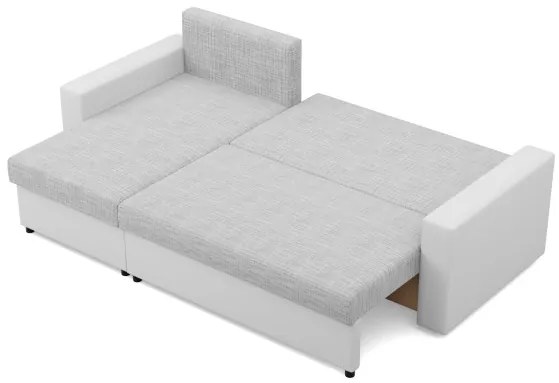Rohová rozkladacia sedačka LUNA sivá / biela