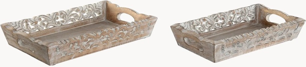 Dekoračné podnosy z mangového dreva Cleo, 2 ks
