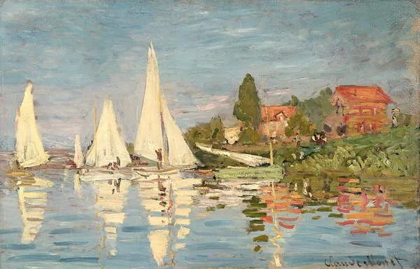 Monet, Claude - Umelecká tlač Regatta at Argenteuil, c.1872, (40 x 24.6 cm)