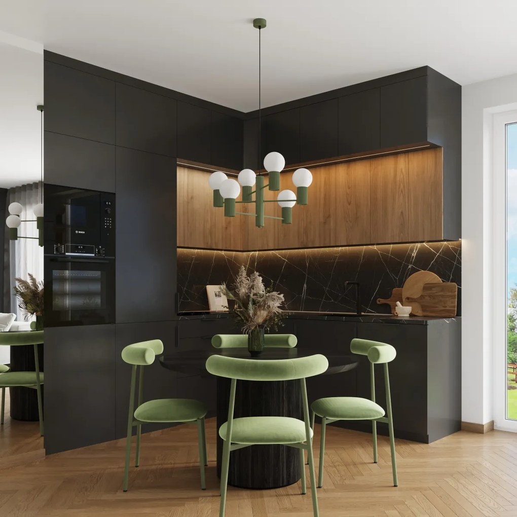 Luster Halo, 6x biele sklenené tienidlo, og