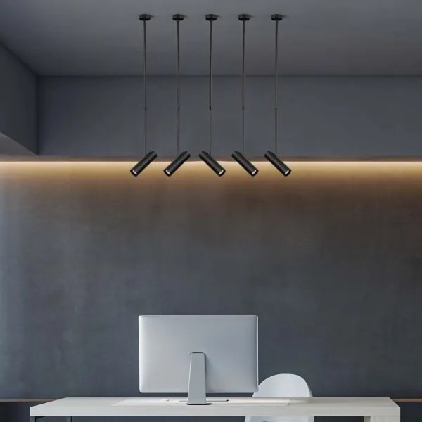 Luster na tyči 1xGU10/35W/230V čierna