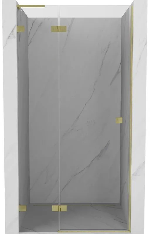 Mexen, Mexen Lunar L výklopné ľavé sprchové dvere 110 cm, transparentné, brúsené zlaté - 834L-110-000-55-00-L