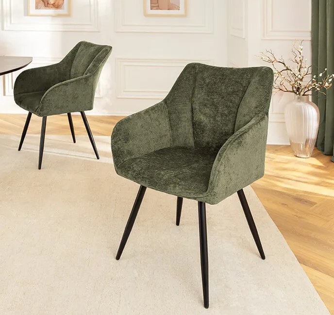 Otočná jedálenská stolička Salerno zelená ženilka