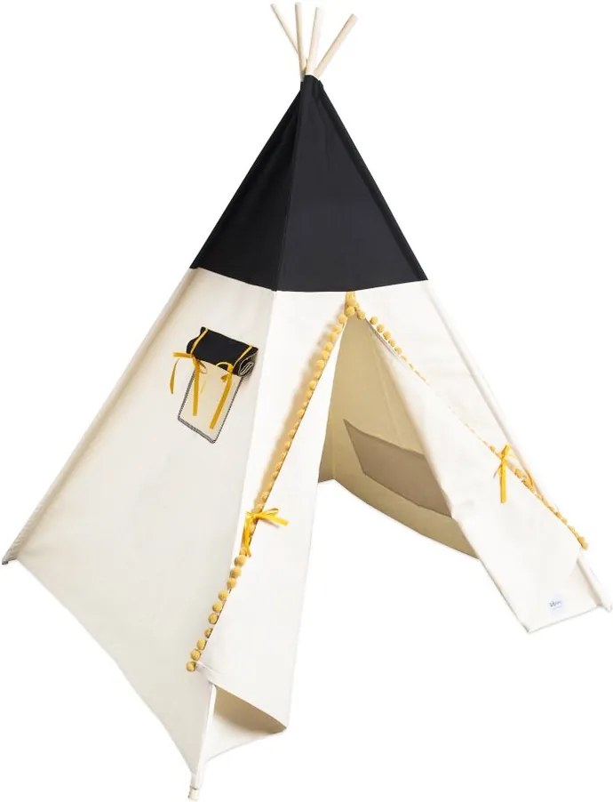 lovel.sk Detský stan teepee Black/Honey
