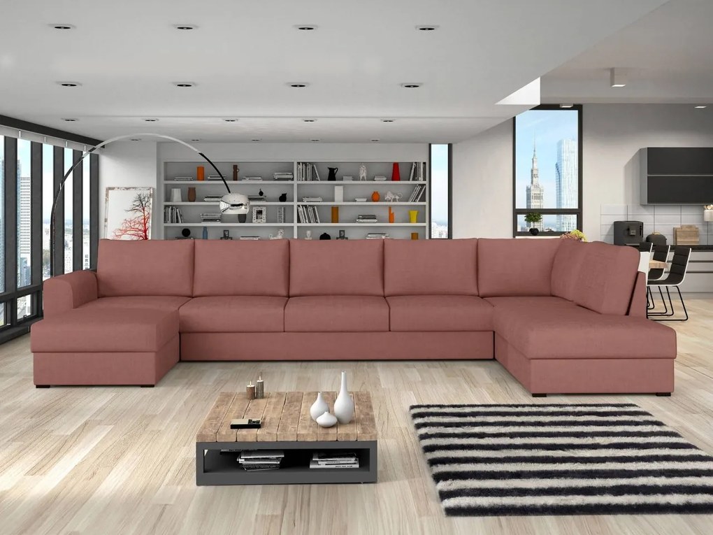 Sedacia súprava Szafran Large, Dostupné poťahy: ekokoža Soft 011 + Majorka 03, Strana: Ľavá - U