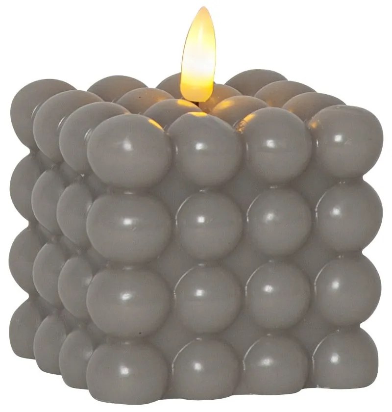Sivá vosková LED sviečka Star Trading Flamme Dot, výška 9,5 cm