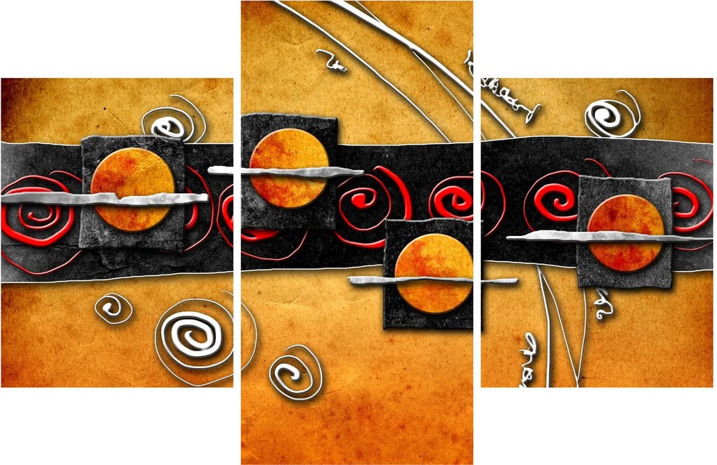 Obraz abstrakcie - Planéty (90x60 cm)