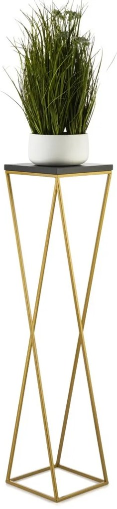 Květinový stojan LOFT I 100 cm zlatý/černý