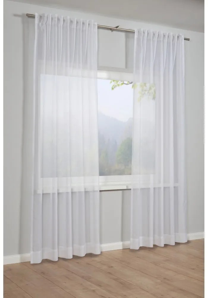 Biela záclona 245x300 cm Voile Uni - Gardinia
