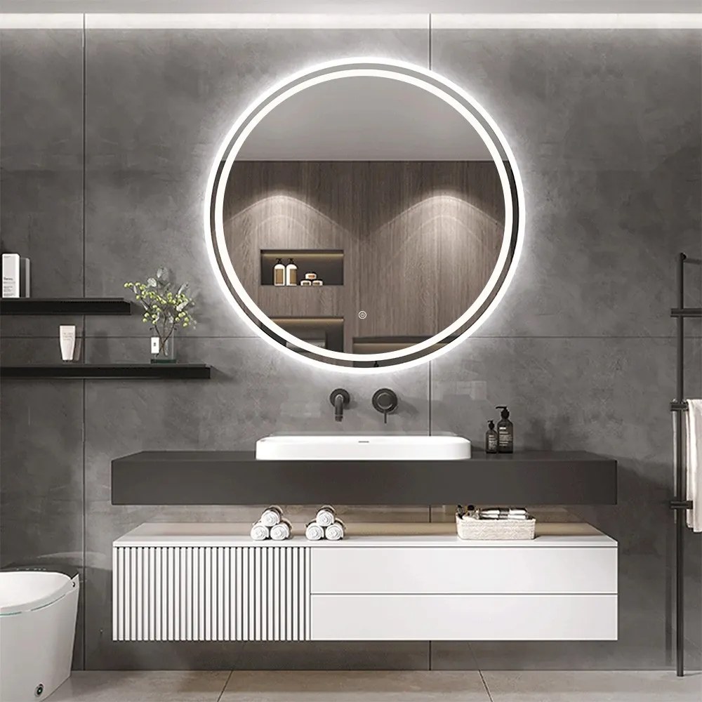 Okrúhle dotykové zrkadlo s LED osvetlením SCIENCE 80 cm