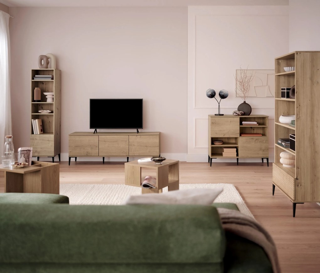 Regál »REET« s lamelovým vzhľadom