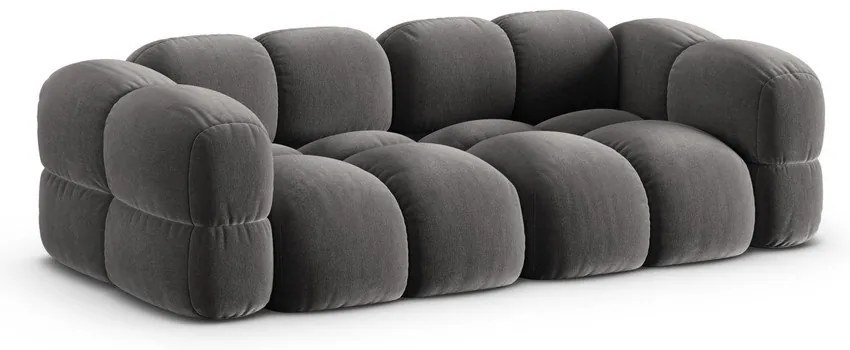 Sivá zamatová pohovka 250 cm Loretto – Cosmopolitan Design