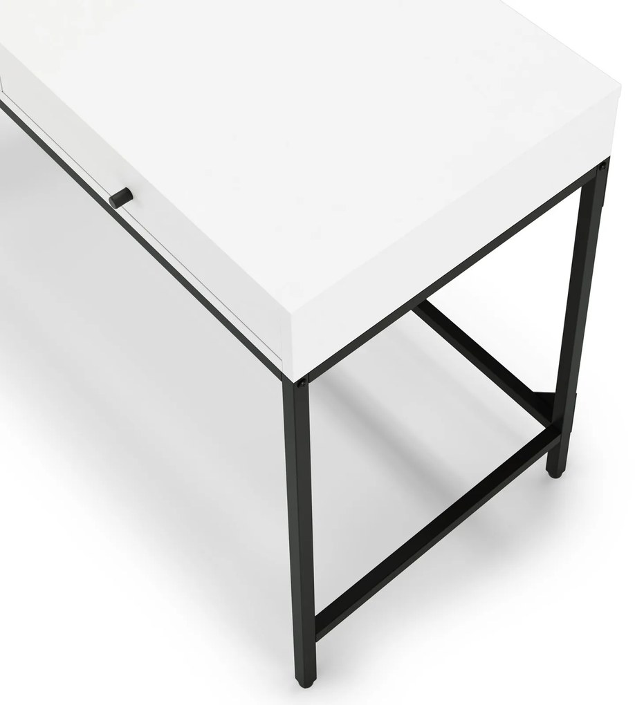 Písací stôl Trewolo 110 cm biely/čierny