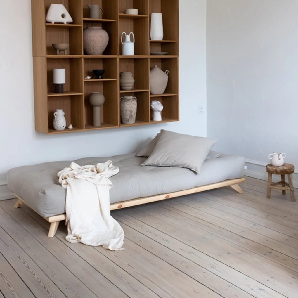Variabilná pohovka Senza Clear lacquered/Wheat beige 85 × 200 × 90 cm