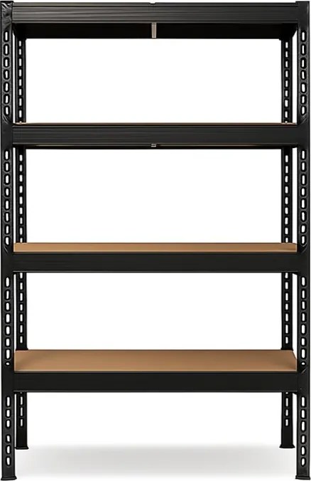 Akcia 3x Regál 180x140x40 cm profesionálny 4-policový, nosnosť 1200 kg - čierny