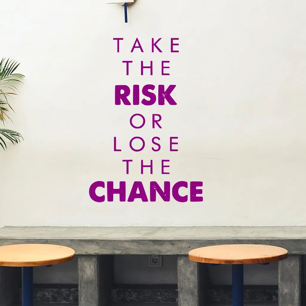 Veselá Stena Samolepka Take the risk or lose the chance Farba: biela, Veľkosť: 80 x 55 cm